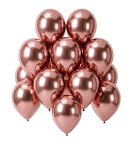 Rose Gold Renk Lateks krom Balon (30 cm) - 12 Adet
