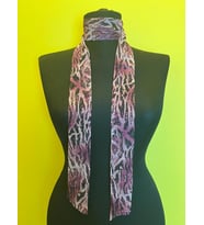 LEOPAR SİMLİ KADIN FULAR BOYUN BAĞI SAÇ BANDI BANDANA 140X5 CM (Fuşya)