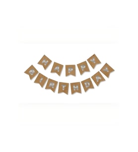 Kraft Gümüş Happy Yaldızlı Banner