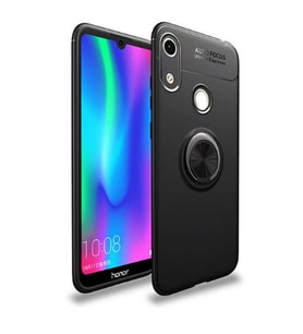 Huawei Honor 8A Uyumlu Kılıf Zore Ravel Silikon Kapak (Siyah-Mavi)