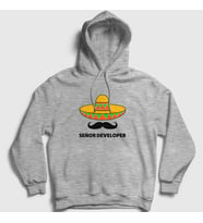 Presmono Unisex Gri Senior Developer Yazılımcı Kapüşonlu Sweatshirt 339038tt (Gri)