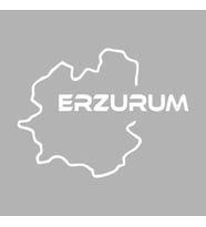Erzurum Harita Araba Sticker siyah 17x13 CM (Beyaz)