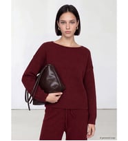 LCW Comfort Bordo Kayık Yaka Kadın Triko Kazak