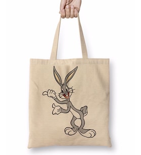 Bugs Bunny Tavşan Çizgi Film Bez Çanta Uzun Saplı