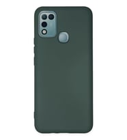 İnfinix 10 Play Kılıf Nano Içi Kadife Silikon - Koyu Yeşil