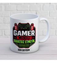 Kişiye Özel Gamer Tasarımlı Gamer Modu Rahatsız Etmeyin İsimli Kupa