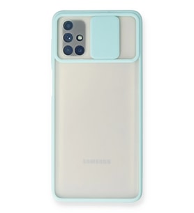 Galaxy M51 Kılıf Palm Buzlu Kamera Sürgülü Silikon - Turkuaz