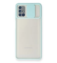 Galaxy M51 Kılıf Palm Buzlu Kamera Sürgülü Silikon - Turkuaz
