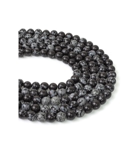 8 MM Karlı Obsidyen Taşı Dizi (Karışık)