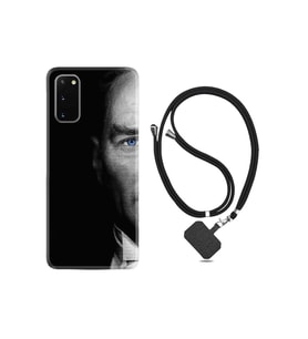 Samsung Galaxy S20 Fe Kılıf Desenli Silikon Boyun Askılı Atatürk Portre 3 1331