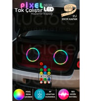 Şerit LED Sese Duyarlı 2’li ARGB Neon Pixel LED Hoparlör Kapağı  20cm Midrange Aydınlatma Seti  Showline