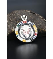 Kolye Ucu Bozkurt - Ay Yıldızlı (AYYILDIZLI) - 16 Türk Devleti 925 Ayar Erkek Gümüş 901338