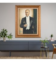 Altın Varaklı Paspartulu Çerçeveli Tablo rv1518