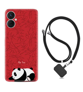 Tecno Spark 9T Kılıf Resimli Boyun Askılı İpli Desenli Silikon Series Sleeping Panda 1810