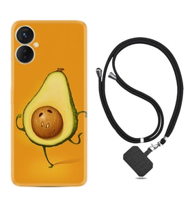 Tecno Spark 9T Kılıf Resimli Boyun Askılı İpli Desenli Silikon Series Dance Avokado 1878