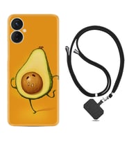 Tecno Spark 9T Kılıf Resimli Boyun Askılı İpli Desenli Silikon Series Dance Avokado 1878