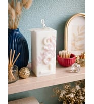 Mumelia Candles Love Pop - Doğal Soya Blok Dekoratif Mum - Beyaz