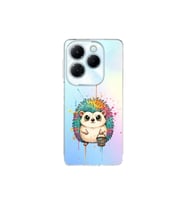 Infinix Hot 40 Pro ile Uyumlu Splash Kirpi Tasarımlı Şeffaf Silikon Kılıf
