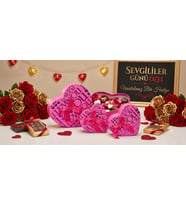 Sevdiklerinizi Mutlu Etmenin En Şık Yolu 3'lü Kalp Hediye Kutu Seti 3'lü Set I Love You Pembe