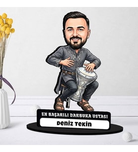 Darbuka Ustasına Hediye Kişiye Özel Karikatürlü Biblo