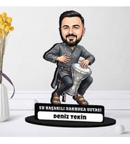 Darbuka Ustasına Hediye Kişiye Özel Karikatürlü Biblo