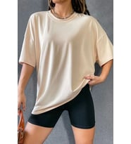 Unisex Skullcracked Baskılı T-shirt (Bej)