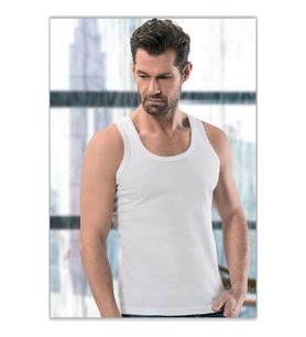 Anıt 1104 Erkek Ribana Atlet  6 Adet (Beyaz)