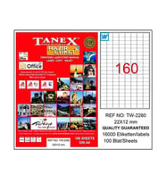 Tanex Tw-2280 Beyaz Etiket 22 mm x 12 mm