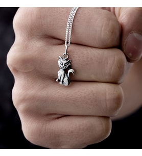 Gümüş Kedi Kolye 925 Ayar Gümüş Kedi Figürlü Unisex Kolye