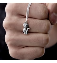 Gümüş Kedi Kolye 925 Ayar Gümüş Kedi Figürlü Unisex Kolye