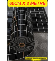 Kendinden Yapışkanlı 60cm x 3 Metre Rulo Siyah Kare Köpük Duvar Paneli Kağıdı CYCZT00157