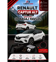 Renault Raneult Captur ALT 2020 - 2023 Araca Özel 3D Bagaj Havuzu