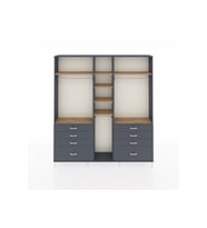 Arges Dolap 8 Raflı 8 Çekmeceli 3 Askılı 220x30x243 Antrasit-Çam/Antrasit