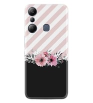 Infınix Hot 20i Kılıf Resimli Desenli Baskılı Silikon Strip Pink Flowers 1396
