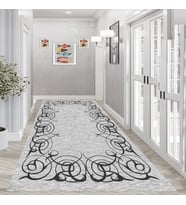 Rovigo Home Dijital Baskı Yıkanabilir Kaymaz Taban Salon Halısı Ve Yolluk RV012-FNL266 (Gri)