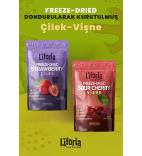 2’li Dondurularak Kurutulmuş Kuru Meyve - Sağlıklı Atıştırmalık - Çilek Ve Vişne Kurusu Freeze Dried