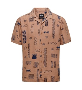 ONLY & SONS ONSALVIN REG SS OBJECT AOP RESORT SHIRT 22029104 (Mercan)