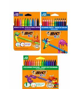 BIC Kids 3’lü Boyama Seti (12’li Keçeli Kalem + 12’li Kuru Boya + 12’li Pastel Boya)