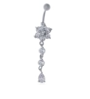Kadın Sallantılı Çiçek Model Çelik Piercing
