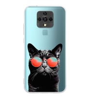 PrintiFy Tecno Camon 18 ile Uyumlu Kedi 3 Kamera Korumalı Şeffaf Kılıf