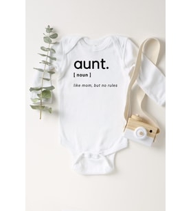 Unisex Bebek Beyaz Aunt Dictionary Uzun Kollu Çıtçıtlı Body