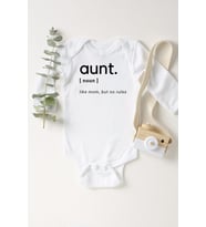 Unisex Bebek Beyaz Aunt Dictionary Uzun Kollu Çıtçıtlı Body