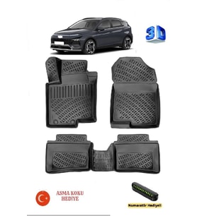 Rizline Hyundai Bayon 2021 Sonrası Uyumlu 3D Havuzlu Paspas ASMA KOKU VE NUMARATÖR HEDİYELİ