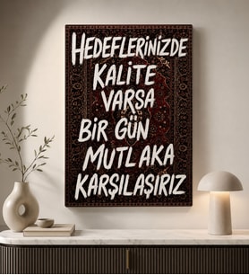 BK Gift Vintage Klasik Sanat Esprili Sözlü Dekoratif Kanvas Tablo - 37