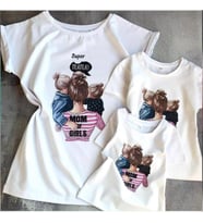 MODAVALS ANNELER GÜNÜ TASARIMI DİJİTAL BASKILI ANNE ÇOCUK TSHIRTLERİ (Beyaz)