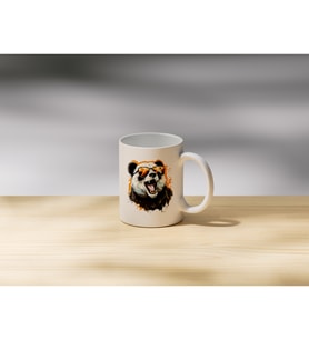 Güneş Gözlüklü Panda Çift Taraflı Baskılı Porselen Kupa Bardak