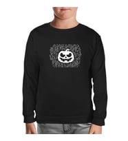 Halloween - Pumpkin Lines Siyah Çocuk Sweatshirt