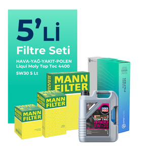 MANN Dacia Lodgy 1.5 Dizel Filtre Bakım Seti Liqui Moly Motor Yağlı (2012-2020) 5 Li