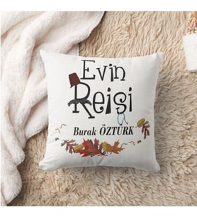 Kişiye Özel 1.kalite Kadife İpeksi Evin Reisi Yastık
