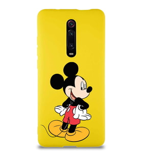 Xiaomi Mi 9T Pro Soft Premier Kapak Mickey Mouse-D Tasarımlı Silikon Kılıf - Sarı (Şeffaf)